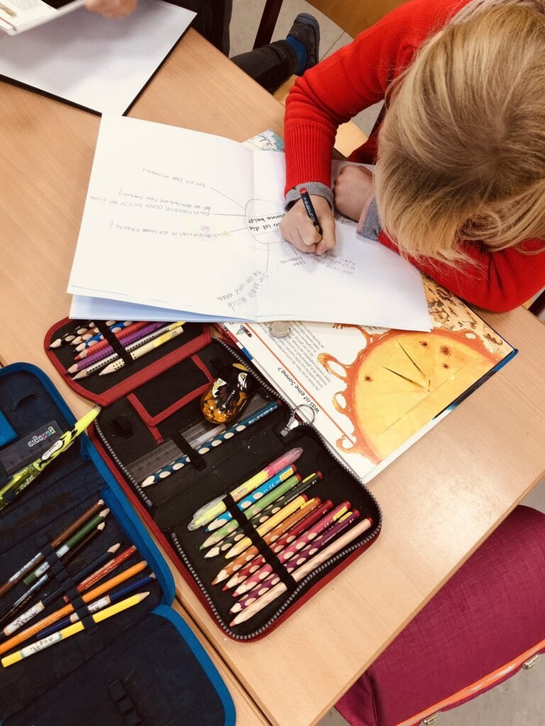 Your Child's Natural Way Of Learning (It's Not What Traditional Schools Do) 9 A child working on her working on her own research pathway at Schola Vera.