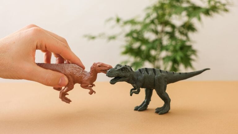 2 Dinosaurier als Spielzeug